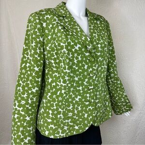 Kate Hill Green & White Floral Blazer
